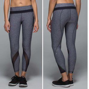 Lululemon Inspire Tight II (Mesh) 8 Heathered Naval Blue